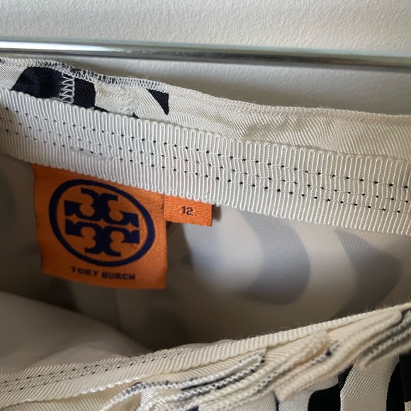Tory Burch - black & white silk skirt - size 12 - Picture 3 of 4